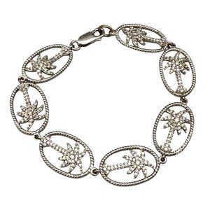 Bracelet Palm Tree Charms Hawaiian Tropical Sterling Silver 7 inches